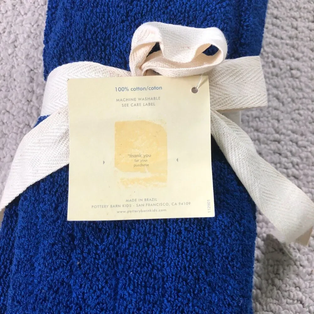 Pottery Barn Kids Chaise Lounge Towel Royal Blue Pool Beach NEW
